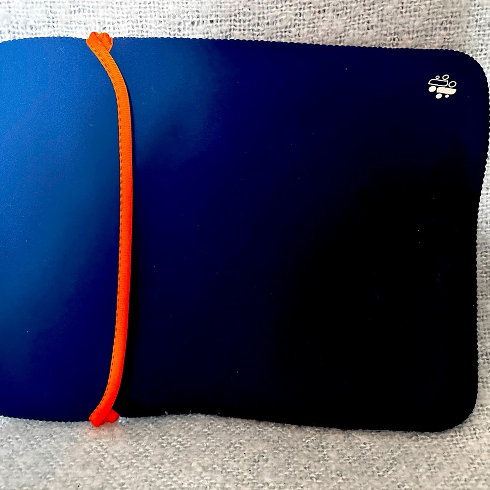 Blue laptop sleeve